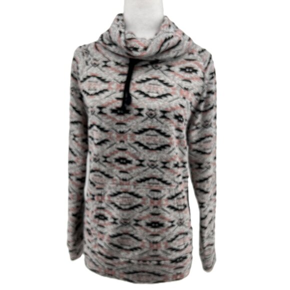 Derek Heart Aztec Cowl Neck Sweater size M  comfy cozy - Picture 2 of 10